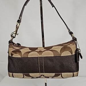 Coach Brown and Tan Shoulder Bag